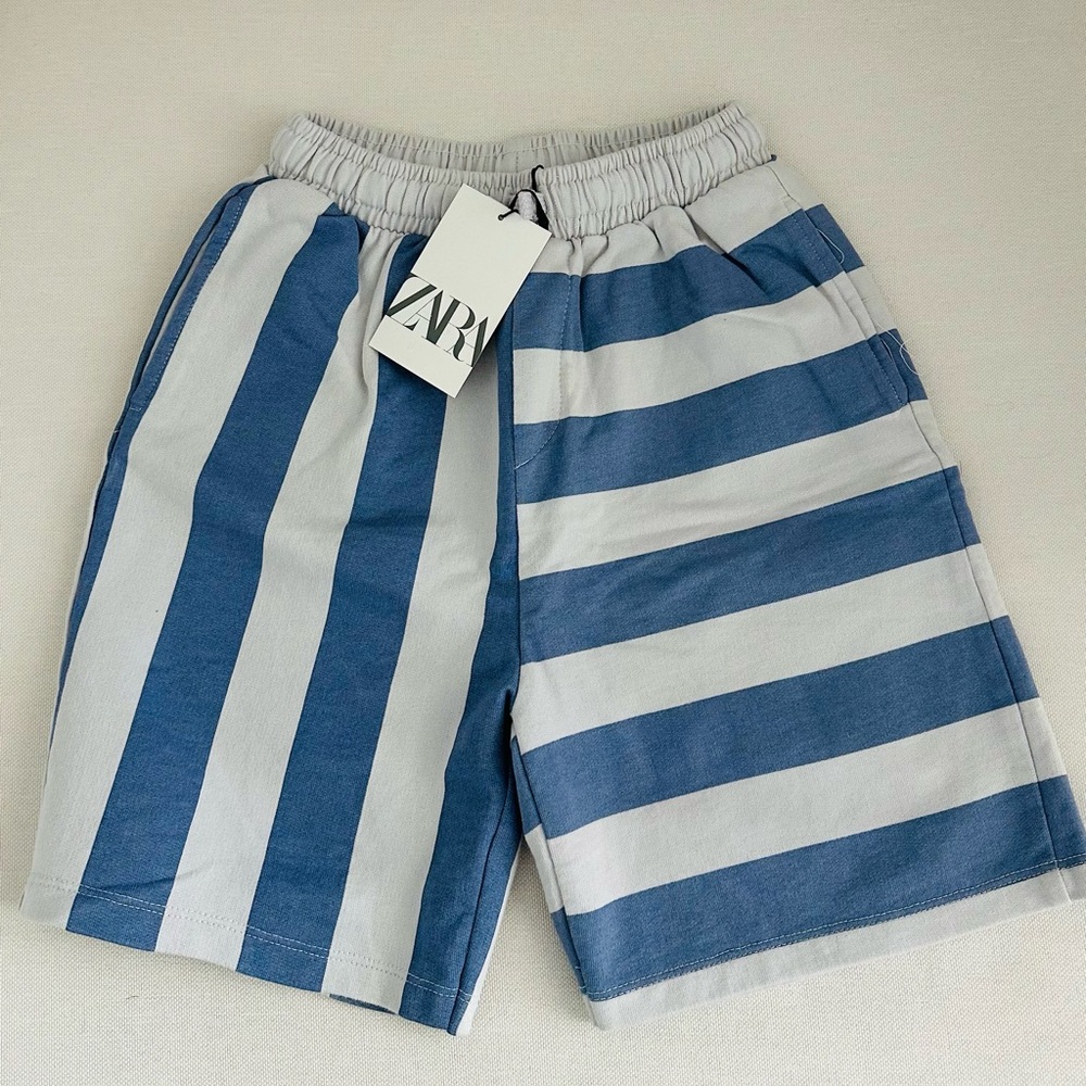 Zara Kids Blue and White Striped Bottoms